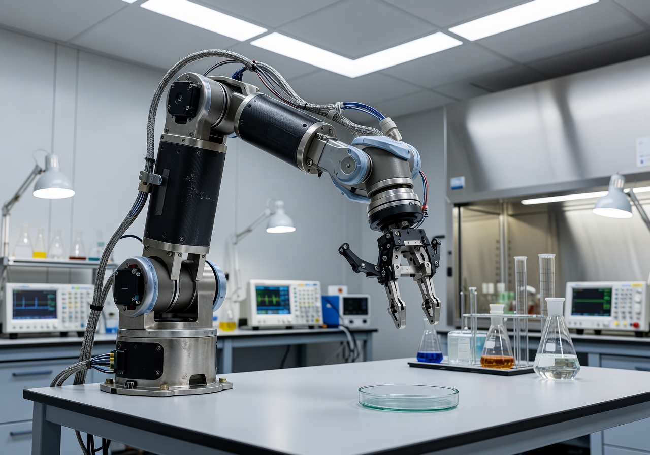 Advanced robotics arm in laboratory