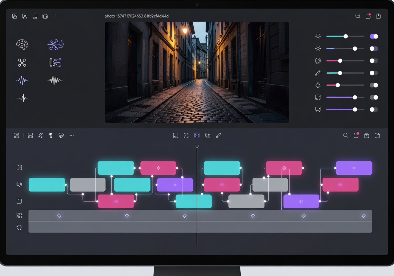 AI video editing software with timeline