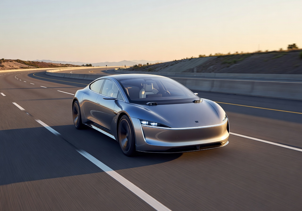 Autonomous self-driving vehicle on highway