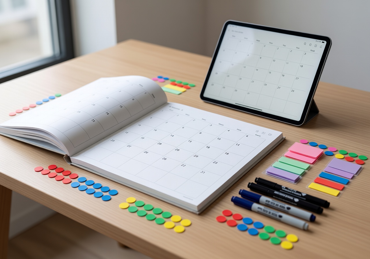Time management calendar planning